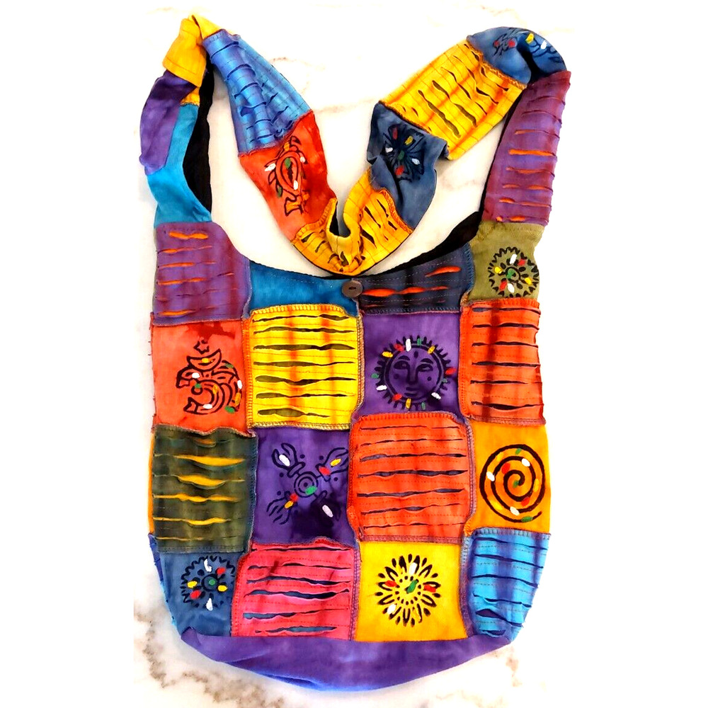 Rising Woman Tie-Dye Patchwork Beach Tote Bag